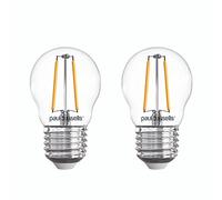 paul russells LED Filament Golf Ball Light Edison Screw E27, 25w Equivalent Replacement Bulb, 2.5W 250LM Mini Globe G45 LED Bulbs, 2700K Warm White, Energy Saving Chandelier Lightbulbs, 2 Pack