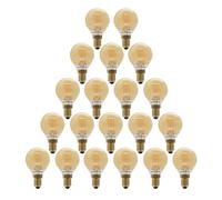 paul russells LED Filament Golf Ball Light Small Edison Screw E14, 20W Equivalent G45 Bulbs, 2.5W 200LM LED 2200K Amber Lamps, Home Ceiling Chandelier Energy Saving Lightbulbs, Pack of 20