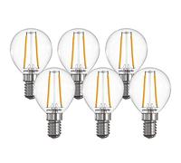 Paul Russells LED Filament Golf Ball Light Small Edison Screw E14, 25w Equivalent 2.5W 250LM Mini Globe G45 LED Bulbs, 2700K Warm White, Energy Saving Chandelier Non-Dimmable Lightbulbs, 6 Pack