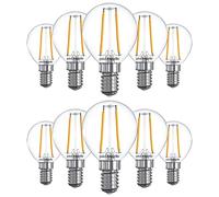 paul russells LED Filament Golf Ball Light Small Edison Screw E14, 25w Equivalent Replacement 2.5W 250LM Mini Globe G45 LED Bulbs, 2700K Warm White, Energy Saving Chandelier Lightbulbs, Pack of 10