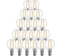 paul russells LED Filament Golf Ball Light Small Edison Screw E14, 25w Equivalent Replacement 2.5W 250LM Mini Globe G45 LED Bulbs, 2700K Warm White, Energy Saving Chandelier Lightbulbs, Pack of 20