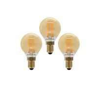 paul russells LED Filament Golf Ball Light Small Edison Screw E14, 35W Equivalent G45 Bulbs, 4.5Watt 400LM LED SES 2200K Amber Lamps, Home Ceiling Chandelier Energy Saving Lightbulbs, Pack of 3