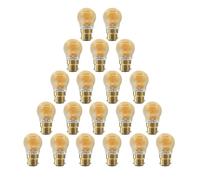 paul russells LED Filament Golf Ball Lights BC Bayonet Cap B22 Fitting, 35w Equivalent, 4.5Watt G45 400LM LED Bulbs, 2200K Extra Warm White Lamp, Energy Saving Chandelier Lightbulbs, Pack of 20