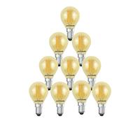 Paul Russells Led Filament Golf Bulb, 2.5W 200 Lumens, 20W Equivalent, 2200K Extra Warm White Amber, Pack Of 10