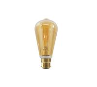 paul russells LED Filament ST64 - Dimmable Bayonet Cap Fittings B22 LED Bulbs, 7Watt 725Lumens Antique Light Bulbs, 60w Equivalent, 2200K Extra Warm White Dimmer BC Energy Saving Décor Lamps, 1 Pack
