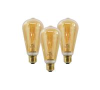 paul russells LED Filament ST64 - Dimmable Edison Screw Fittings E27 LED Bulbs, 7Watt 725Lumens Antique Light Bulbs, 60w Equivalent, 2200K Extra Warm White Dimmer ES Energy Saving Décor Lamps, 3 Pack