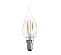 paul russells LED Flame Candle Filament Light - 4.5W 40W Equivalent Replacement, 470LM Lumens, 2700K Warm White, SES E14 Small Edison Screw C35T Bulbs - Energy Saving Non-Dimmable Lamps - Pack of 1