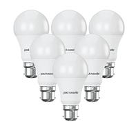 paul russells LED GLS Bayonet Cap B22, 75w Equivalent, 9.5watt 1055LM LED Bulbs, 2700K Warm White, Classic Frosted A60 Standard BC Energy Saving (Not Dimmable) Large Globe Lights, 6 Pack