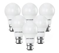 paul russells LED GLS - Dimmable Bayonet Light, 8.5W 806 Lumens B22 A60 LED Bulbs, 60w Equivalent, 2700K Warm White, Dimmer Standard BC Energy Saving Ceiling Lightbulbs, Pack of 6