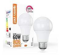 paul russells LED GLS - Dimmable Edison Screw Light, 8.5W 806 Lumens E27 A60 LED Bulbs, 60w Equivalent, 6500K Daylight, Dimmer Standard ES Energy Saving Ceiling Lightbulbs, Pack of 1