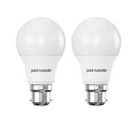 paul russells LED GLS Lights Bayonet Cap BC, 60w Equivalent, 8watt 806LM LED Bulbs, 6500K Bright Daylight, Classic Frosted A60 Standard B22 Energy Saving (Not Dimmable) Large Globe Lamps, 2 Pack