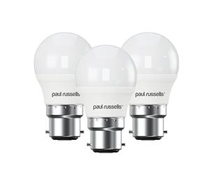 paul russells LED Golf Ball - Dimmable Bayonet Fitting Light, 5.5W 470 LM B22 G45 LED Bulbs, 40w Equivalent, 6500K Daylight, Dimmer BC Energy Saving Ceiling Lightsbulbs, 3 Pack