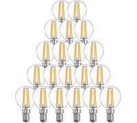 paul russells LED Golf Ball Filament Bulbs, 4.5W 40W Equivalent Bulb, 470LM Lumen 2700K SES E14 Small Edison Screw G45 Bright Warm White Lamp, Energy Saving Non-Dimmable Lights, Pack of 20