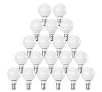 paul russells LED Golf Ball Light Small Bayonet Cap B15, 40watt Equivalent, 4.9W 470Lumens LED Bulbs, 2700K Warm White, Mini Globe Frosted G45 SBC Energy Saving (Not Dimmable) Chandelier Lamps,20 Pack