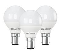 paul russells LED Golf Ball - Small Bayonet Fitting Dimmable Light, 5.5W B15 G45 LED Bulbs, 40w Equivalent, 4000K Cool White/Natural White, Dimmer SBC Energy Saving Ceiling Lightsbulbs, 3 Pack