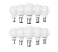 Paul Russells Led Golf Dimmable Bulb Small Bayonet Cap Sbc B15, 5.5W 470Lumens G45, 40W Equivalent, 2700K Warm White, Pack Of 10