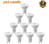 paul russells LED GU10 - Dimmable Fittings Frosted Spot Lightbulbs, 4.5W 345 Lumens LED Bulbs, 50w Equivalent, 4000K Cool White/Natural White, Dimmer Energy Saving 38° Ceiling Spotlights, 10 Pack