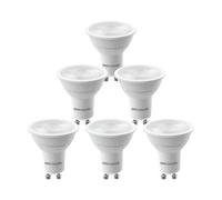paul russells LED GU10 - Dimmable Fittings Frosted Spot Lightbulbs, 4.5W 345 Lumens LED Bulbs, 50w Equivalent, 6500K Daylight Bright White, Dimmer Energy Saving 38° Ceiling Spotlights, 6 Pack