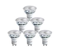 paul russells LED Glass GU10 - Dimmable Fittings Spot Lightbulbs, 4.5W 345 Lumens LED Bulbs, 50w Equivalent, Bright 6500K Daylight, Dimmer Energy Saving 38° Ceiling Spotlights, 6 Pack