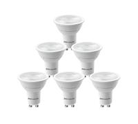 paul russells LED GU10 - Dimmable Fittings Frosted Spot Lightbulbs, 4.5W 345 Lumens LED Bulbs, 50w Equivalent, 4000K Cool White/Natural White, Dimmer Energy Saving 38° Ceiling Spotlights, 6 Pack
