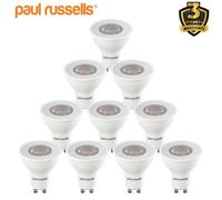 paul russells GU10 LED Bulbs, 7W 560lumens, 75Watt Equivalent, GU10 Spotlight Bulbs Replacement, 36° Narrow Beam, Bright Daylight 6500K, No Flickering, Energy Saving Non-Dimmable, Pack of 10