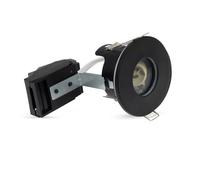 paul russells LED GU10 Recessed Ceiling Fire Rated Downlight Can with Black Bezel, 65-70mm Cutout, IP65 Dust & Waterproof, Twist & Lock Design, Quick Connect, Décor Rooms, 1 Pack (NO Bulb)