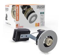 paul russells LED GU10 Recessed Ceiling Fire Rated Downlight Can with Polished Chrome Bezel, IP20, Twist & Lock Design, 65-70mm Cutout, Quick Connection, Decor for Rooms, Hallways, 1 Pack (No Bulb)