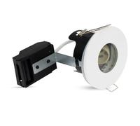 paul russells LED GU10 Recessed Ceiling Fir Downlight Can with White Bezel, 65-70mm Cutout, IP65 Dust & Waterproof, Twist & Lock Design, Quick Connect, Décor Rooms, 1 Pack (NO Bulb)