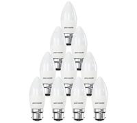 paul russells LED Light Bayonet Cap B22, 40watt Equivalent, 4.9W 470LM LED Bulbs, 4000K Natural Cool White, Frosted C35 BC Candle Energy Saving Non-Dimmable Chandelier Lightbulbs, Pack of 10