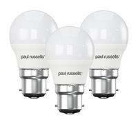 paul russells LED Light Bayonet Cap B22, 60w Equivalent, 6.5W 806 Lumens LED Bulbs, 2700K Bright Warm White, Mini Globe Frosted G45 BC Golf Ball Energy Saving (Not Dimmable) Lightbulbs, 3 Pack