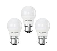 paul russells LED Light Bayonet Cap B22, 60w Equivalent, 6.5W 806 Lumens LED Bulbs, 6500K Bright Daylight, Mini Globe Frosted G45 BC Golf Ball Energy Saving (Not Dimmable) Lightbulbs, Pack of 3