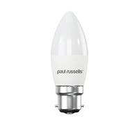 paul russells LED Light Bayonet Cap B22, 60watt Equivalent, 6.5W 806LM LED Bulbs, 6500K Bright Daylight, Frosted C35 BC Candle Energy Saving Non-Dimmable Chandelier Lightbulbs, Pack of 1