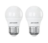 Paul Russells LED Light Edison Screw E27, 25w Equivalent, 2.5W 250Lumens LED Bulbs, 2700K Warm White Lamps, Classic Frosted G45 ES Golf Ball Energy Saving Chandelier Lightbulbs, (Not Dimmable), 2 Pack