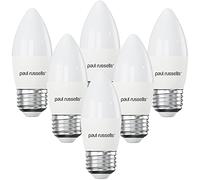 paul russells LED Light Edison Screw E27, 40watt Equivalent, 4.9W 470LM LED Bulbs, 4000K Natural Cool White, Frosted C35 ES Candle Energy Saving Non-Dimmable Chandelier Lightbulbs, Pack of 6
