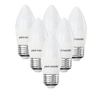 paul russells LED Light Edison Screw E27, 60watt Equivalent, 6.5W 806LM LED Bulbs, 2700K Bright Warm White, Frosted C35 ES Candle Energy Saving Non-Dimmable Chandelier Lightbulbs, Pack of 6