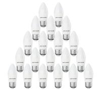 paul russells LED Light Edison Screw E27, 60watt Equivalent, 6.5W 806LM LED Bulbs, 2700K Bright Warm White, Frosted C35 ES Candle Energy Saving Non-Dimmable Chandelier Lightbulbs, Pack of 20