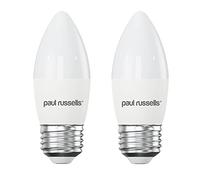 paul russells LED Light Edison Screw E27, 60watt Equivalent, 6.5W 806LM LED Bulbs, 2700K Bright Warm White, Frosted C35 ES Candle Energy Saving Non-Dimmable Chandelier Lightbulbs, Pack of 2