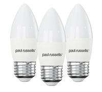 paul russells LED Light Edison Screw E27, 60watt Equivalent, 6.5W 806LM LED Bulbs, 4000K Natural Cool White, Frosted C35 ES Candle Energy Saving Non-Dimmable Chandelier Lightbulbs, 3 Pack