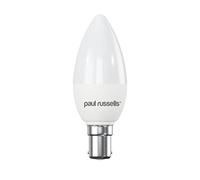 paul russells LED Light Small Bayonet Cap B15, 40watt Equivalent, 4.9W 470LM LED Bulbs, 2700K Bright Warm White, Frosted C35 SBC Candle Energy Saving Non-Dimmable Chandelier Lightbulbs, Pack of 1