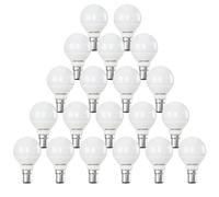 Paul Russells LED Light Small Bayonet Cap B15, 60w Equivalent, 6.5W 806 Lumens LED Bulbs, 2700K Bright Warm White, Mini Globe Frosted G45 SBC Golf Ball Energy Saving (Not Dimmable) Lightbulbs, 20 Pack