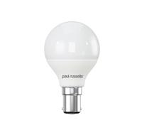Paul Russells LED Light Small Bayonet Cap B15, 60w Equivalent, 6.5W 806 Lumens LED Bulbs, 6500K Bright Daylight, Mini Globe Frosted G45 SBC Golf Ball Energy Saving (Not Dimmable) Lightbulbs, Pack of 1
