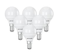 paul russells LED Light Small Edison Screw E14, 60w Equivalent, 6.5W 806LM LED Bulb, 4000K Natural Cool White, Mini Globe Frosted Lights G45 SES Golf Ball Energy Saving (Not Dimmable) Bulbs, 6 Pack