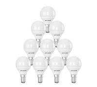 paul russells LED Light Small Edison Screw E14, 60w Equivalent, 6.5W 806LM LED Bulbs, 2700K Bright Warm White, Mini Globe Frosted G45 SES Golf Ball Energy Saving (Not Dimmable) Lightbulbs, Pack of 10