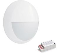 paul russells LED Ceiling & Wall Light Slimline Bulkhead, Adjust 12W/16W/20W - 120Lm/W, 3CCT 3000K/4000K/6500K, IP65, Eyelid White Bezel, Modern Security Sensor Light for Commercial, Hallway, Outdoor
