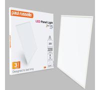 paul russells LED Ceiling Panel Light - Ultra Slim 36Watt 3200 Lumens, 6500K Bright Daylight Pure White Square Tiles, 600X600 Energy Saving Non-Dimmable, Long Life with High Power IC Driver, 1 Pack