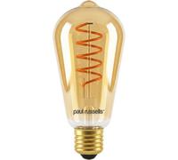 Paul Russells Spiral St64 Amber Dimmable Led Filament Edison Screw Bulb With E27 Base, 4W 1800K Extra Warm White Pack Of 1