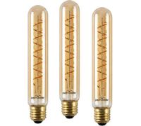 Paul Russells Spiral T32 Amber Dimmable Led Filament Tube Bulb With E27 Edison Screw, 4W 1800K Extra Warm White Pack Of 3