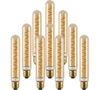 Paul Russells Spiral T32 Amber Dimmable Led Filament Tube Bulb With E27 Edison Screw, 4W 1800K Extra Warm White Pack Of 10