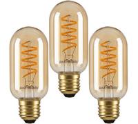 Paul Russells Spiral T45 Amber Dimmable Led Filament Bulb With E27 Edison Screw, 4W 1800K Extra Warm White Pack Of 3