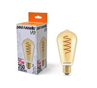 paul russells ST64 LED Filament Edison Screw E27 Vintage Lights - Pack of 1 - 25W Equivalent 4W 250LM Lumens 1800K ES Decorative Replacement Cage Bulbs Non-Dimmable - Extra Warm White Retro